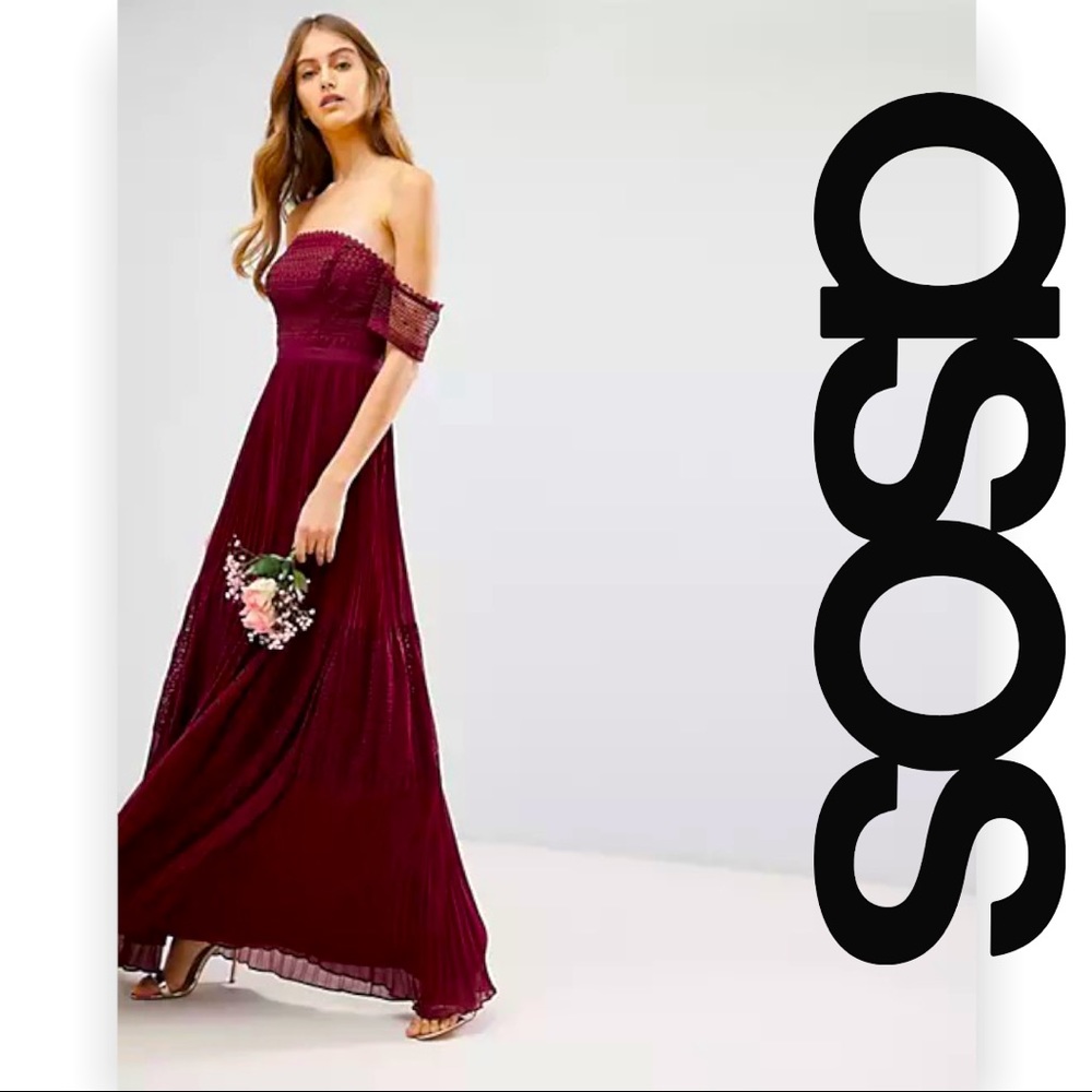 ASOS Premium Guipure Lace Paneled Maxi Dress - Picture 2 of 16